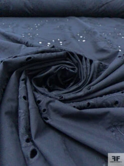 Floral Stems Embroidered Cotton Eyelet - Navy 15 Floral Stems Embroidered Cotton Eyelet - Navy -Fabrics And Fabrics Store 20263 3