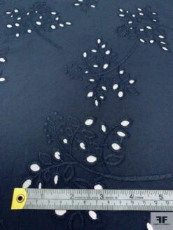 Floral Stems Embroidered Cotton Eyelet - Navy 17 Floral Stems Embroidered Cotton Eyelet - Navy -Fabrics And Fabrics Store 20263 6