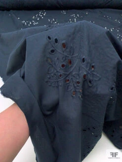 Floral Stems Embroidered Cotton Eyelet - Navy 19 Floral Stems Embroidered Cotton Eyelet - Navy -Fabrics And Fabrics Store 20263 9
