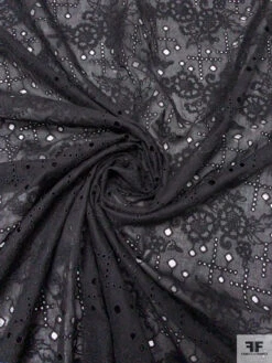 Unique Floral Embroidered Cotton Eyelet - Black 15 Unique Floral Embroidered Cotton Eyelet - Black -Fabrics And Fabrics Store 20264 1