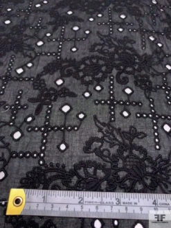 Unique Floral Embroidered Cotton Eyelet - Black 18 Unique Floral Embroidered Cotton Eyelet - Black -Fabrics And Fabrics Store 20264 6