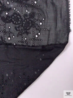 Unique Floral Embroidered Cotton Eyelet - Black 20 Unique Floral Embroidered Cotton Eyelet - Black -Fabrics And Fabrics Store 20264 8