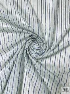 Vertical Striped Yarn-Dyed Silk-Cotton Soft Shirting - Off-White / Blue 13 Vertical Striped Yarn-Dyed Silk-Cotton Soft Shirting - Off-White / Blue -Fabrics And Fabrics Store 20267 2