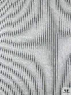 Vertical Striped Yarn-Dyed Silk-Cotton Soft Shirting - Off-White / Blue 15 Vertical Striped Yarn-Dyed Silk-Cotton Soft Shirting - Off-White / Blue -Fabrics And Fabrics Store 20267 4