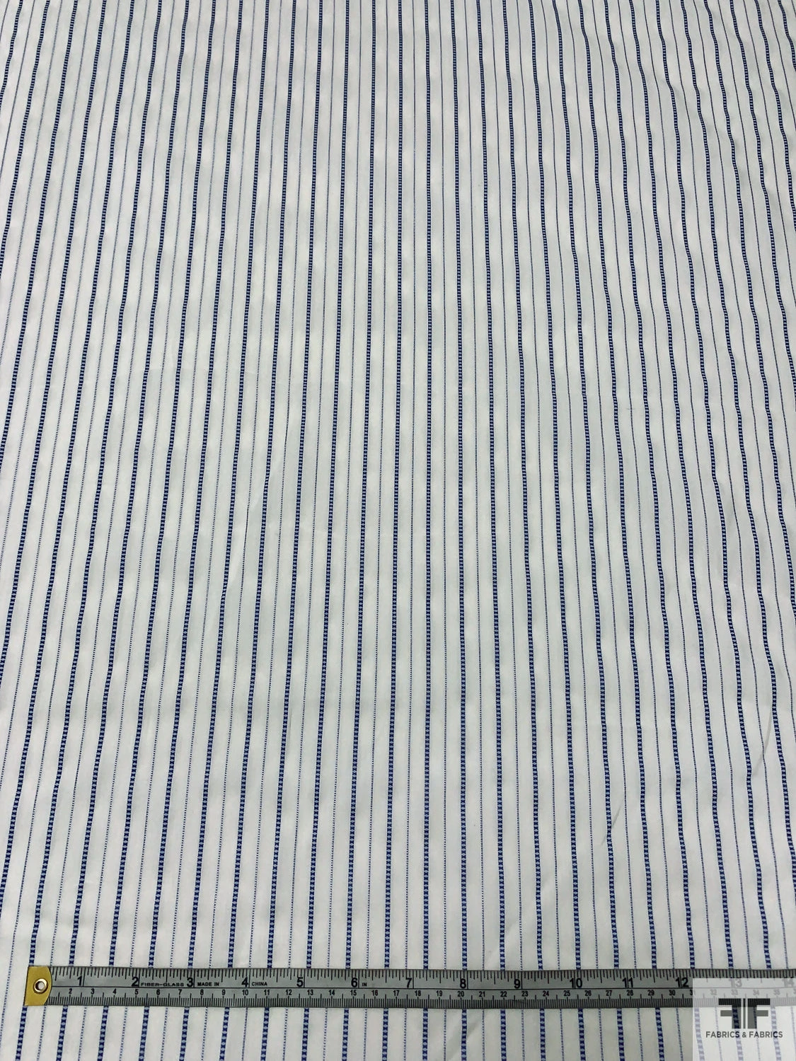 Vertical Striped Yarn-Dyed Silk-Cotton Soft Shirting - Off-White / Blue 4 Vertical Striped Yarn-Dyed Silk-Cotton Soft Shirting - Off-White / Blue - Image 2