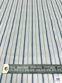 Vertical Striped Yarn-Dyed Silk-Cotton Soft Shirting - Off-White / Blue 16 Vertical Striped Yarn-Dyed Silk-Cotton Soft Shirting - Off-White / Blue -Fabrics And Fabrics Store 20267 6