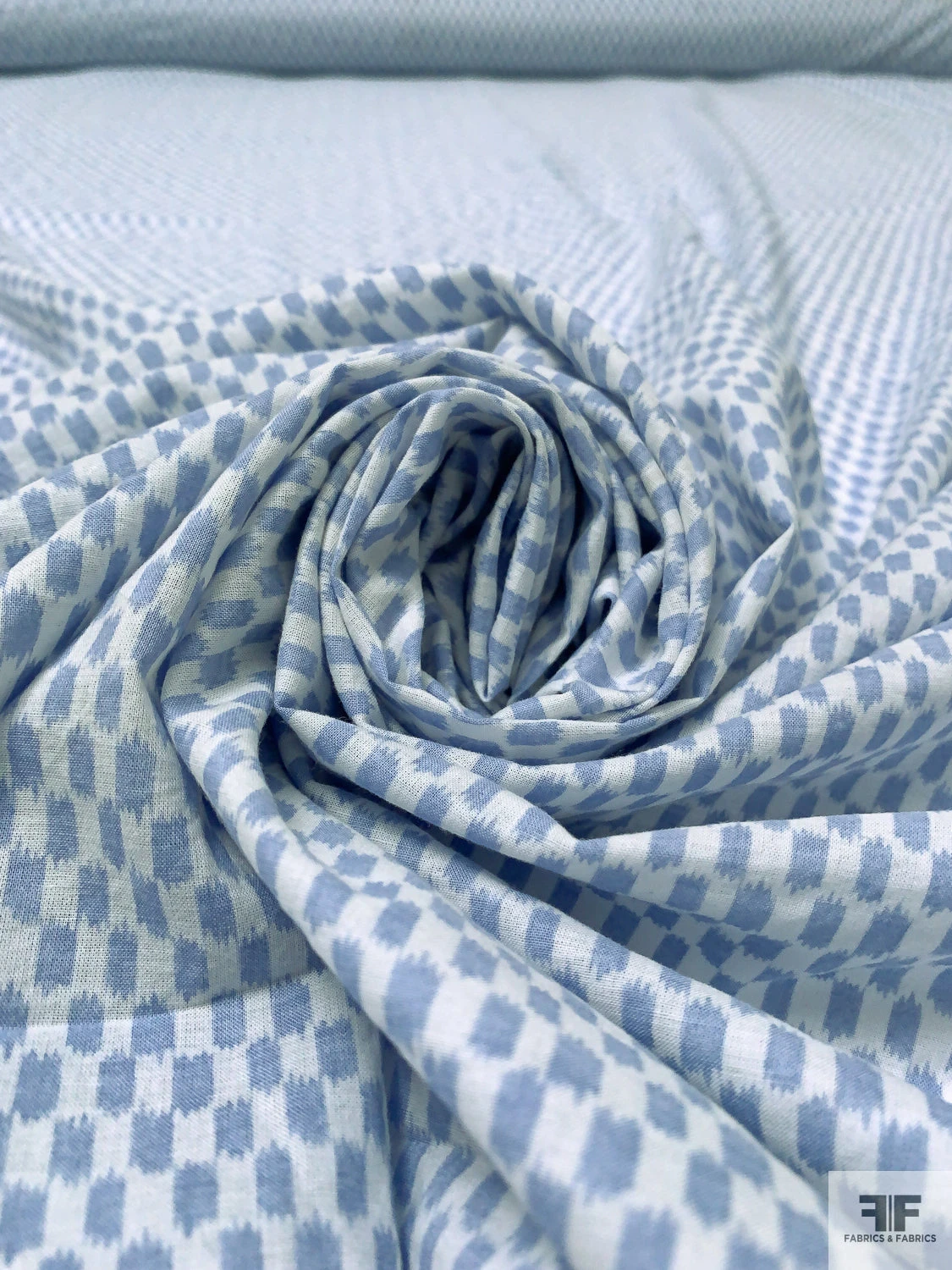 Small Graphic Lightweight Printed Cotton Lawn - Blue-Grey / Off-White 3 Small Graphic Lightweight Printed Cotton Lawn - Blue-Grey / Off-White