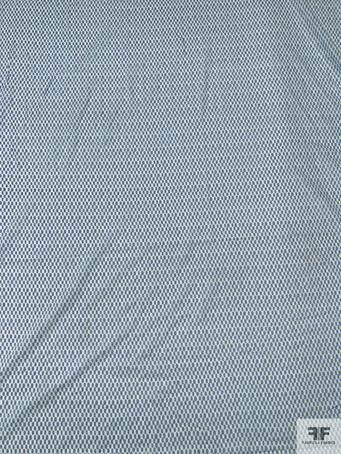 Small Graphic Lightweight Printed Cotton Lawn - Blue-Grey / Off-White 7 Small Graphic Lightweight Printed Cotton Lawn - Blue-Grey / Off-White - Image 5