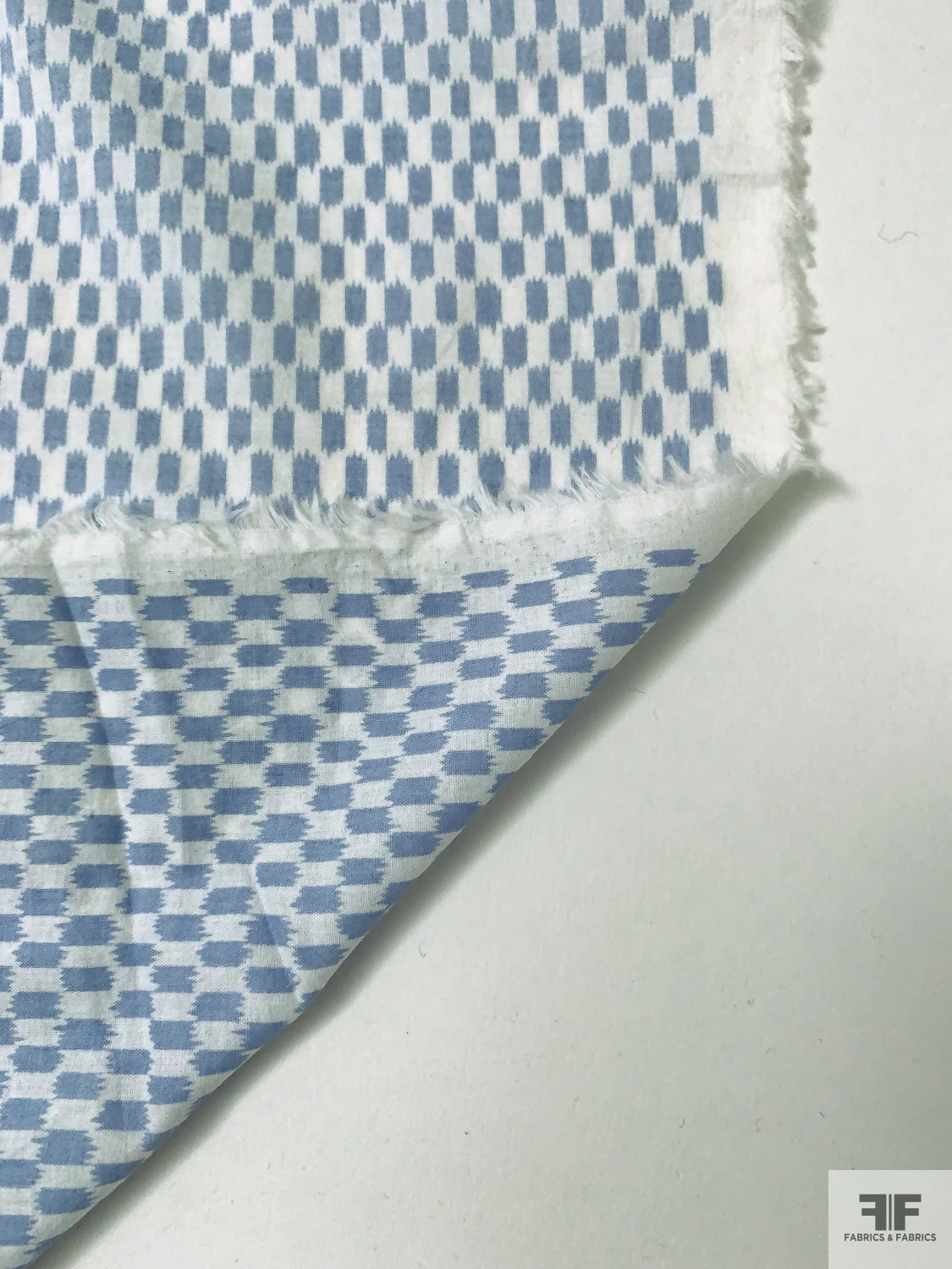 Small Graphic Lightweight Printed Cotton Lawn - Blue-Grey / Off-White 9 Small Graphic Lightweight Printed Cotton Lawn - Blue-Grey / Off-White - Image 7