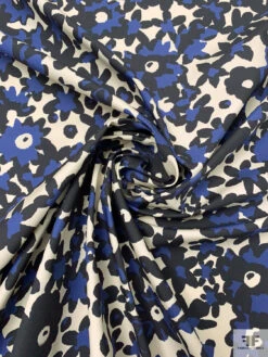 Jovial Floral Printed Cotton Lawn With Fused Back - Navy / Black / Beige-Cream 13 Jovial Floral Printed Cotton Lawn With Fused Back - Navy / Black / Beige-Cream -Fabrics And Fabrics Store 20274 2