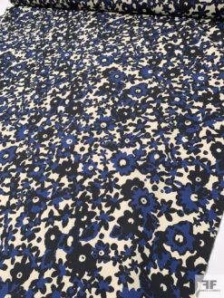 Jovial Floral Printed Cotton Lawn With Fused Back - Navy / Black / Beige-Cream 18 Jovial Floral Printed Cotton Lawn With Fused Back - Navy / Black / Beige-Cream -Fabrics And Fabrics Store 20274 8