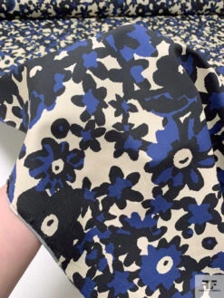 Jovial Floral Printed Cotton Lawn With Fused Back - Navy / Black / Beige-Cream 19 Jovial Floral Printed Cotton Lawn With Fused Back - Navy / Black / Beige-Cream -Fabrics And Fabrics Store 20274 9