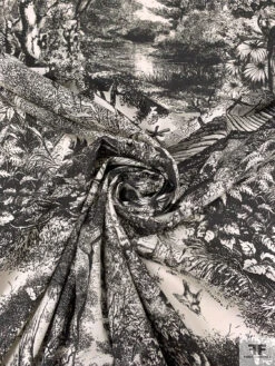 Toile De Jouy Landscape Printed Cotton Lawn - Midnight Brown / White-Beige 14 Toile De Jouy Landscape Printed Cotton Lawn - Midnight Brown / White-Beige -Fabrics And Fabrics Store 20275 1