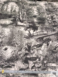 Toile De Jouy Landscape Printed Cotton Lawn - Midnight Brown / White-Beige 16 Toile De Jouy Landscape Printed Cotton Lawn - Midnight Brown / White-Beige -Fabrics And Fabrics Store 20275 5