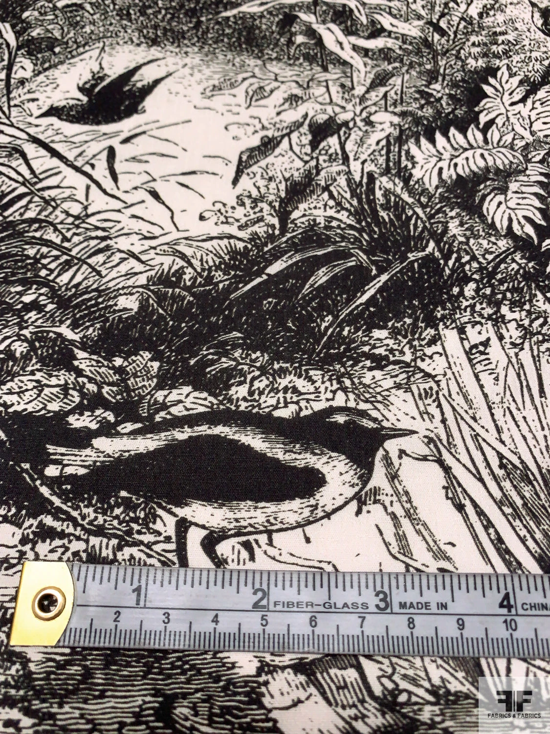 Toile De Jouy Landscape Printed Cotton Lawn - Midnight Brown / White-Beige 9 Toile De Jouy Landscape Printed Cotton Lawn - Midnight Brown / White-Beige - Image 7