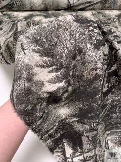 Toile De Jouy Landscape Printed Cotton Lawn - Midnight Brown / White-Beige 19 Toile De Jouy Landscape Printed Cotton Lawn - Midnight Brown / White-Beige -Fabrics And Fabrics Store 20275 9