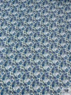 Italian Liberty Of London Floral Printed Cotton Lawn - Blues / Smokey Sage / Off-White 12 Italian Liberty Of London Floral Printed Cotton Lawn - Blues / Smokey Sage / Off-White -Fabrics And Fabrics Store 20281 3