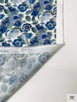 Italian Liberty Of London Floral Printed Cotton Lawn - Blues / Smokey Sage / Off-White 16 Italian Liberty Of London Floral Printed Cotton Lawn - Blues / Smokey Sage / Off-White -Fabrics And Fabrics Store 20281 6