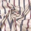 Vertical Striped Printed Cotton Lawn - Off-White / Navy Blue / Red 1 Vertical Striped Printed Cotton Lawn - Off-White / Navy Blue / Red -Fabrics And Fabrics Store 20284 1