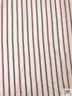 Vertical Striped Printed Cotton Lawn - Off-White / Navy Blue / Red 15 Vertical Striped Printed Cotton Lawn - Off-White / Navy Blue / Red -Fabrics And Fabrics Store 20284 4