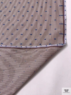 Yarn-Dyed Striped Swiss Dot Cotton Shirting - Brown / White / Blue 16 Yarn-Dyed Striped Swiss Dot Cotton Shirting - Brown / White / Blue -Fabrics And Fabrics Store 20285 6