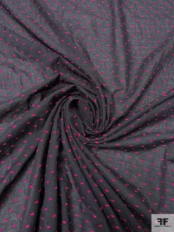 Swiss Dot Cotton Voile - Black / Magenta -Fabrics And Fabrics Store 20287 1