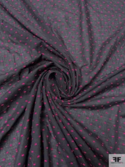 Swiss Dot Cotton Voile - Black / Magenta -Fabrics And Fabrics Store 20287 2