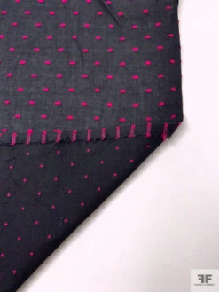 Swiss Dot Cotton Voile - Black / Magenta -Fabrics And Fabrics Store 20287 6