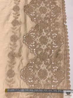 Embroidered Silk-Cotton Voile With Lace Borders - Nude 17 Embroidered Silk-Cotton Voile With Lace Borders - Nude -Fabrics And Fabrics Store 20290 4