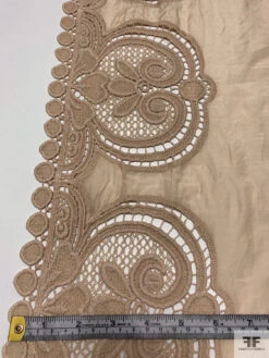 Embroidered Silk-Cotton Voile With Lace Borders - Nude 21 Embroidered Silk-Cotton Voile With Lace Borders - Nude -Fabrics And Fabrics Store 20290 8