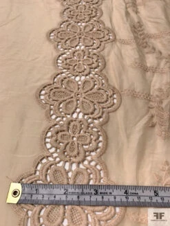 Embroidered Silk-Cotton Voile With Lace Border - Nude -Fabrics And Fabrics Store 20291 5