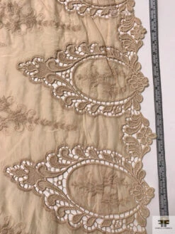 Embroidered Silk-Cotton Voile With Lace Border - Nude -Fabrics And Fabrics Store 20291 6