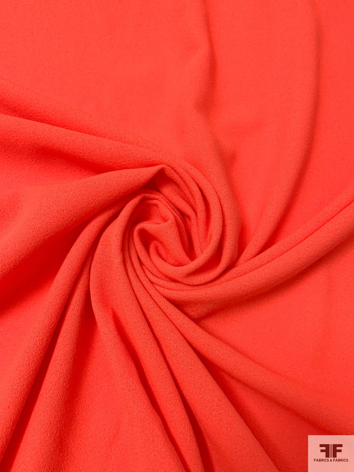 Italian Solid Wool Crepe - Hot Orange 4 Italian Solid Wool Crepe - Hot Orange - Image 2