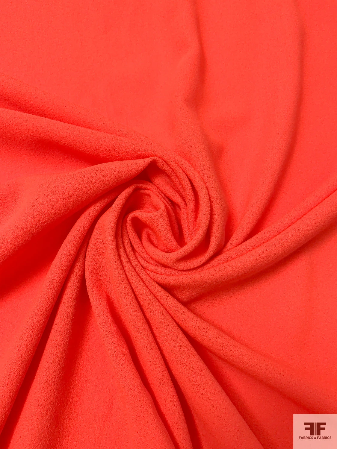 Italian Solid Wool Crepe - Hot Orange 5 Italian Solid Wool Crepe - Hot Orange - Image 3