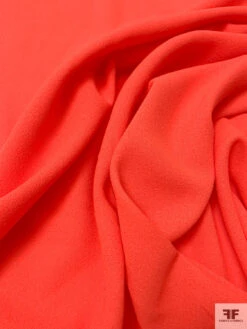 Italian Solid Wool Crepe - Hot Orange 12 Italian Solid Wool Crepe - Hot Orange -Fabrics And Fabrics Store 20316 3