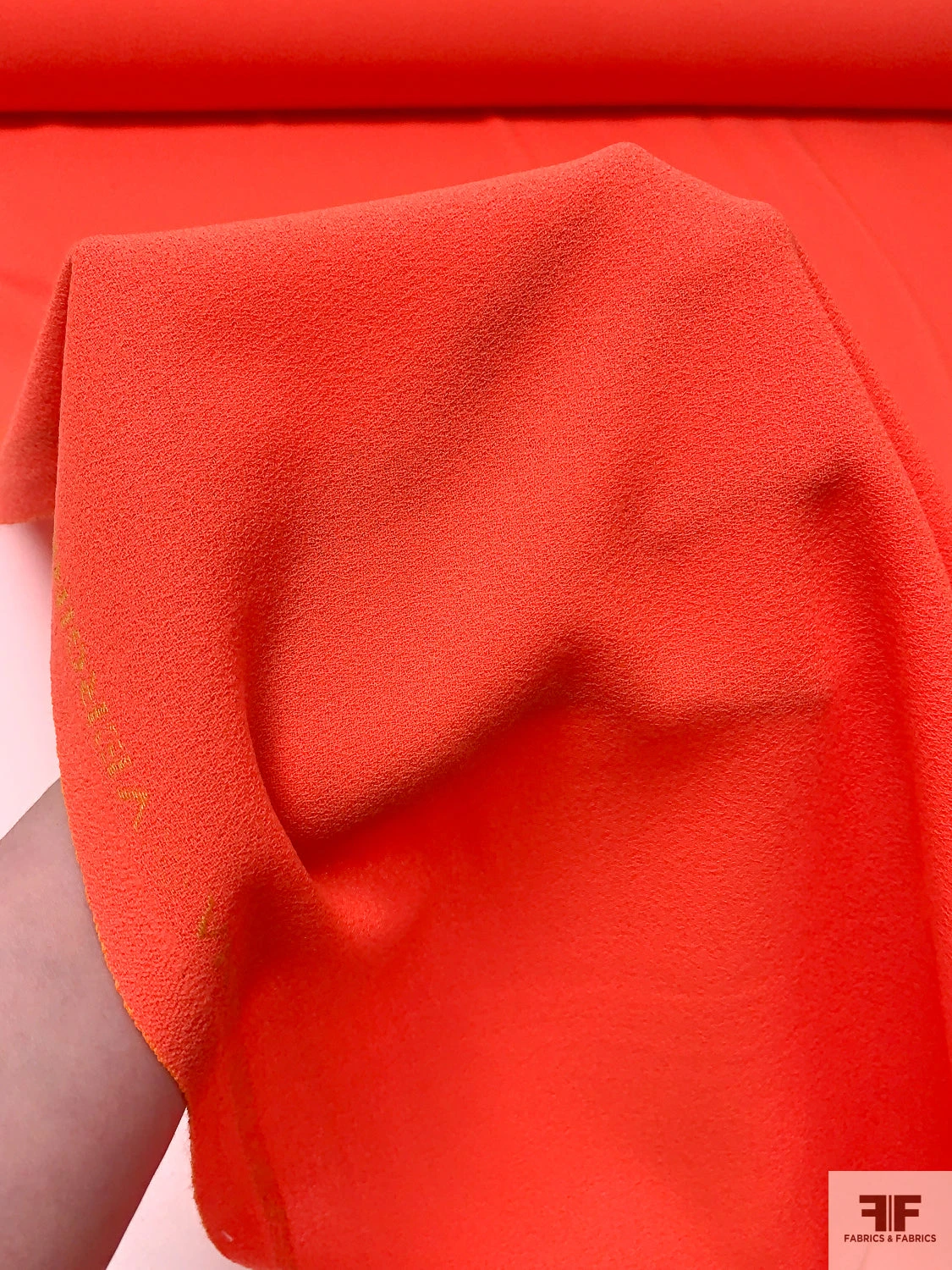 Italian Solid Wool Crepe - Hot Orange 9 Italian Solid Wool Crepe - Hot Orange - Image 7