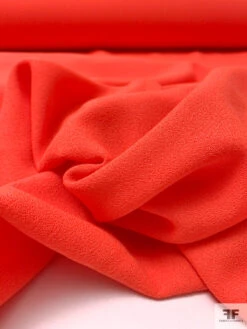 Italian Solid Wool Crepe - Hot Orange