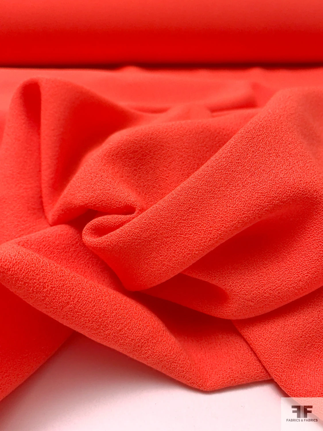 Italian Solid Wool Crepe - Hot Orange 3 Italian Solid Wool Crepe - Hot Orange