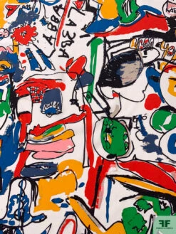 Abstract Graffiti Printed Silk Crepe De Chine - Multicolor