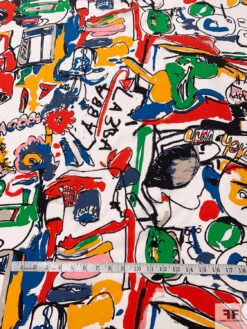 Abstract Graffiti Printed Silk Crepe De Chine - Multicolor -Fabrics And Fabrics Store 20426 5