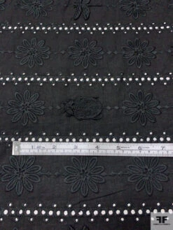 3D Appliquéd Ladybugs And Floral Embroidered Eyelet Cotton Lawn - Black 18 3D Appliquéd Ladybugs And Floral Embroidered Eyelet Cotton Lawn - Black -Fabrics And Fabrics Store 20434 6