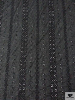 Geo-Striped Motif Embroidered Eyelet Cotton Voile - Black 13 Geo-Striped Motif Embroidered Eyelet Cotton Voile - Black -Fabrics And Fabrics Store 20435 2