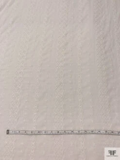 Geo-Striped Motif Embroidered Eyelet Cotton Voile - White 16 Geo-Striped Motif Embroidered Eyelet Cotton Voile - White -Fabrics And Fabrics Store 20436 5