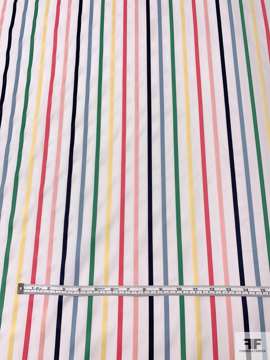 Yarn-Dyed Satin Striped Cotton Shirting - White / Multicolor 7 Yarn-Dyed Satin Striped Cotton Shirting - White / Multicolor - Image 5