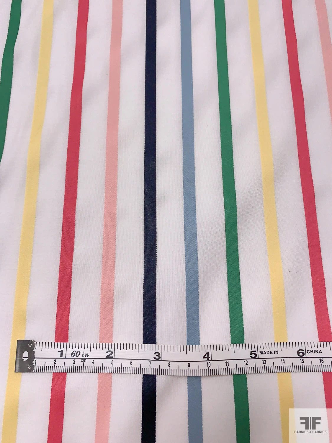 Yarn-Dyed Satin Striped Cotton Shirting - White / Multicolor 8 Yarn-Dyed Satin Striped Cotton Shirting - White / Multicolor - Image 6