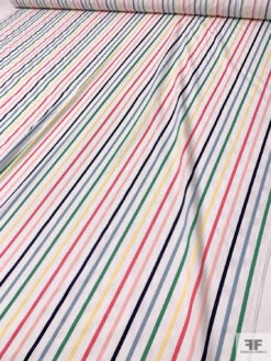 Yarn-Dyed Satin Striped Cotton Shirting - White / Multicolor 17 Yarn-Dyed Satin Striped Cotton Shirting - White / Multicolor -Fabrics And Fabrics Store 20450 7