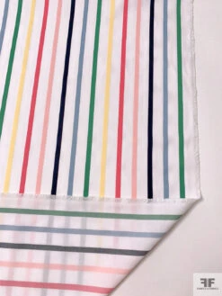 Yarn-Dyed Satin Striped Cotton Shirting - White / Multicolor 18 Yarn-Dyed Satin Striped Cotton Shirting - White / Multicolor -Fabrics And Fabrics Store 20450 8