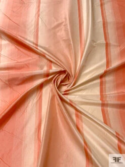 Vertical Striped Yarn-Dyed Silk Taffeta - Antique Coral / Cream 14 Vertical Striped Yarn-Dyed Silk Taffeta - Antique Coral / Cream -Fabrics And Fabrics Store 20460 2