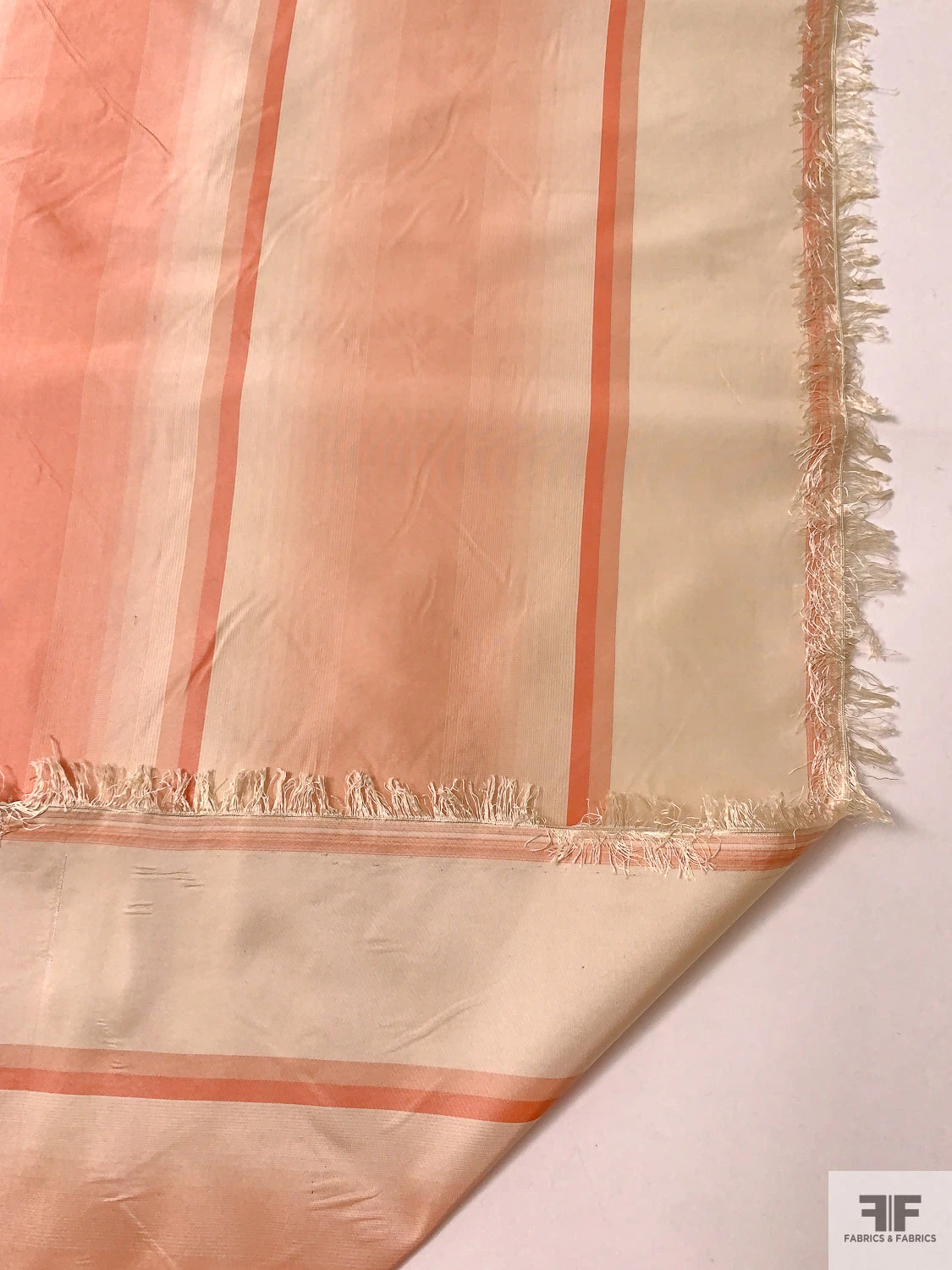 Vertical Striped Yarn-Dyed Silk Taffeta - Antique Coral / Cream 11 Vertical Striped Yarn-Dyed Silk Taffeta - Antique Coral / Cream - Image 9