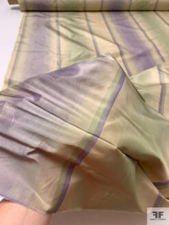 Vertical Striped Yarn-Dyed Silk Taffeta - Purple Lavender / Sage / Champagne 19 Vertical Striped Yarn-Dyed Silk Taffeta - Purple Lavender / Sage / Champagne -Fabrics And Fabrics Store 20462 8